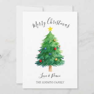 Aquarell-Tannen-Weihnachtsbaum  Feiertagskarte
