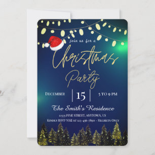 Aquarell-Tannen Winter,Lampen Einladung