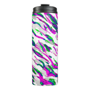 Aquarell-Tarnmuster-Design. Abstrakte Safari-Kache Thermosbecher