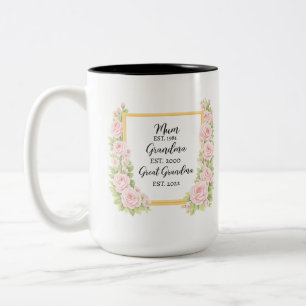 Aquarell-Tasse Geschenk für Oma, Personalisiertes  Zweifarbige Tasse