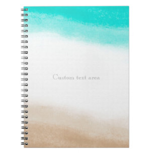 Aquarell-Teal & Tan elegante Strand Wasser & Sand Notizblock