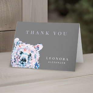 Aquarell-Teddybär-Baby-Shower-Dankeskarten Dankeskarte