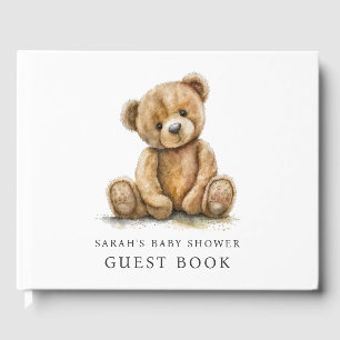 Aquarell-Teddybär-Baby-Shower Gästebuch