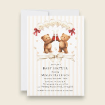Aquarell-Teddybär "Bereit zum Platzen" Baby Shower