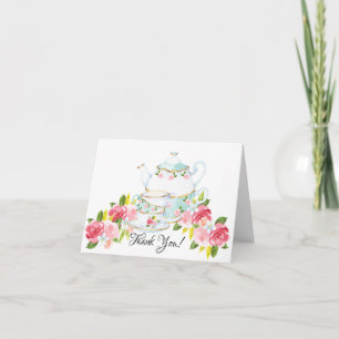 Aquarell-Teeparty-Dusch-Dankeschön Dankeskarte
