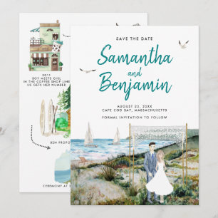 Aquarell-Termin-Hochzeit-Save-the-Date-Ankündigung Ankündigung