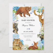 Aquarell Tiere Flora Babydusche