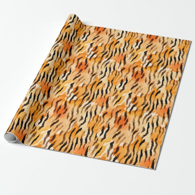 Aquarell-Tigerstreifen Geschenkpapier (Ungerollt)