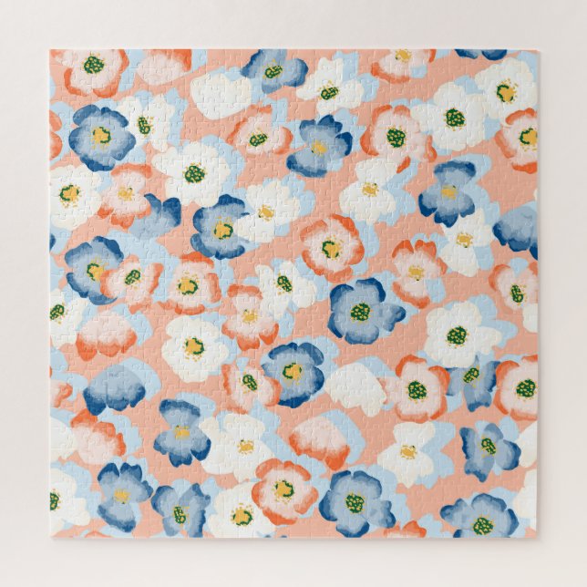 Aquarell Tinte Blume: Vintages Muster (Vertikal)