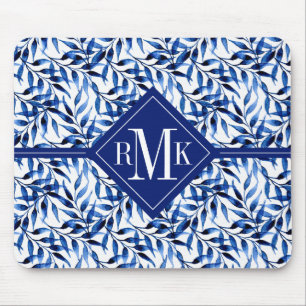 Aquarell-Tinten-Muster des Monogramm-  Mousepad