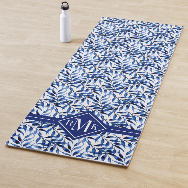 Aquarell-Tinten-Muster des Monogramm-| Yogamatte (Beispiel)