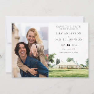 Aquarell Tipi Marquee Garten Hochzeitsfoto Save The Date