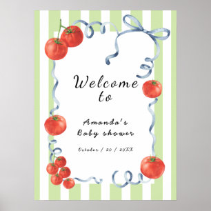 Aquarell-Tomate Willkommen zur Babyparty Poster