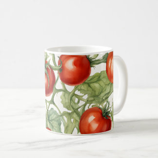 Aquarell-Tomatenreben-Muster | Botanischer Garten Kaffeetasse