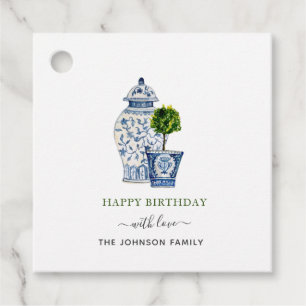 Aquarell-Topiaries & Ingwertopf Alles Gute zum Ge Geschenkanhänger