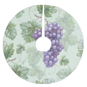 Aquarell-Trauben, Frucht nahtloses Muster. Polyester Weihnachtsbaumdecke
