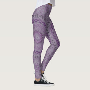 Aquarell-Traum-Mandala in Lila-Tönen Leggings