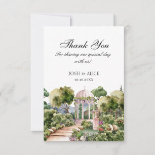 Aquarell Traumhafter grüner Garten elegant  Dankeskarte