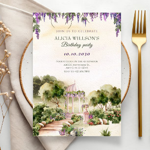 Aquarell Traumhafter grüner Garten elegant Einladung
