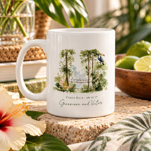 Aquarell-Tropen-Dschungelhochzeit-Andenken Kaffeetasse