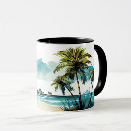 Aquarell-Tropenstrand-Tasse  Tasse