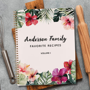 Aquarell-Tropische-Floral-Botanische-Familien-Reze Notizbuch