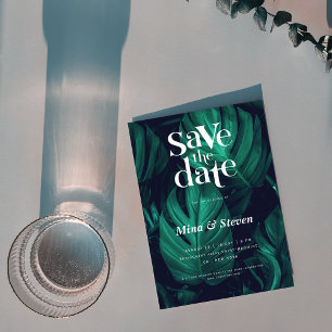 Aquarell-Tropische Monstera-Hochzeit Save The Date