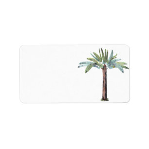 Aquarell-tropische Palme Adressaufkleber