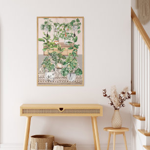 Aquarell-Tropische-Zimmerpflanzen Poster