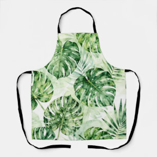 Aquarell-Tropisches-Monstera-Palmwedel-Muster Schürze