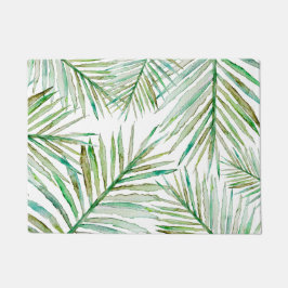 Aquarell-tropisches Palmblatt Fußmatte