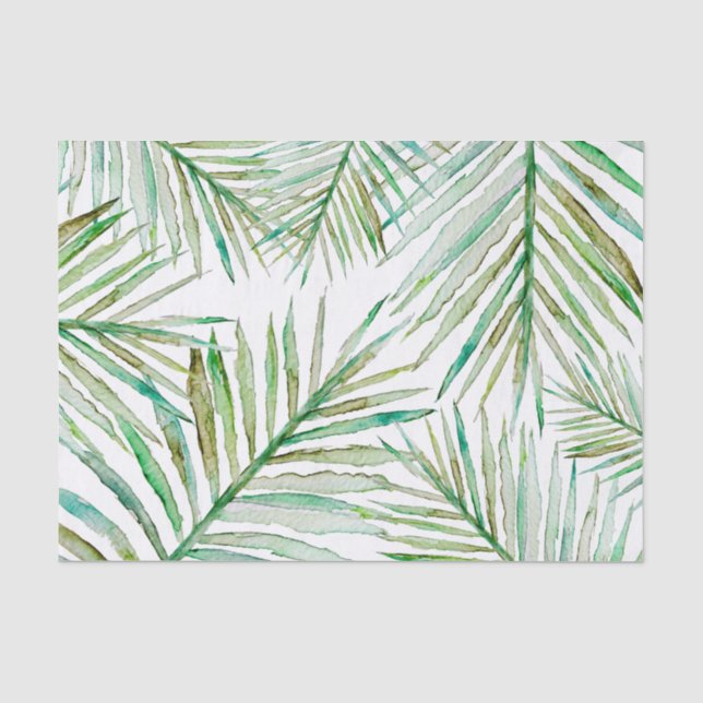 Aquarell-tropisches Palmblatt Seidenpapier (Vorderseite)