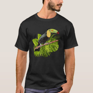 Aquarell-Tukan-Palmenblätter-Regenwald-Tukan T-Shirt