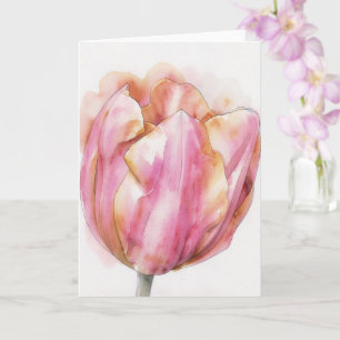 Aquarell-Tulpen-Blumen-Kunst-Notizkarte Karte