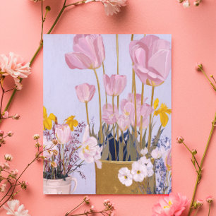 Aquarell-Tulpen-Muttertagskarten-Malerei Feiertagskarte