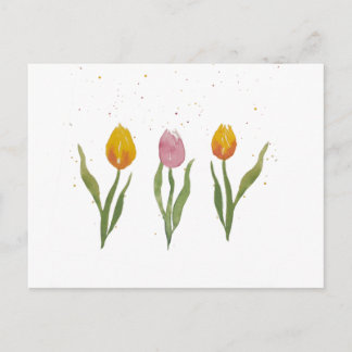 Aquarell Tulpen Postkarte