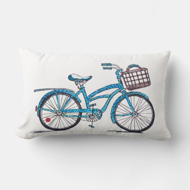 Aquarell-Tupfen-Fahrrad Lendenkissen (Vorderseite)