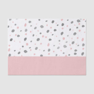 Aquarell-Tupfenmuster des Babyrosas graues Seidenpapier