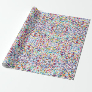 Aquarell-Tupfenmuster, kaleidoskopisch Geschenkpapier