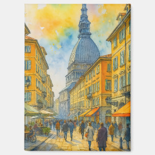 Aquarell Turin Italien – Mole Antonelliana Stadt Magnet