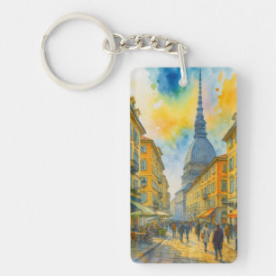 Aquarell Turin Italien – Mole Antonelliana Stadt Schlüsselanhänger