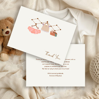 Aquarell-Tutu-Boho-Baby-Party Dankeskarte
