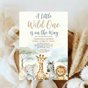 Aquarell-Twin-Jungle-Safari-Tiere-Baby-Party Einladung