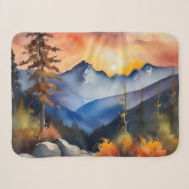 Aquarell über schneebedeckte Berge Sherpadecke