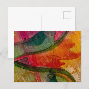Aquarell und Abstrakte Ausdruckskunst Postkarte