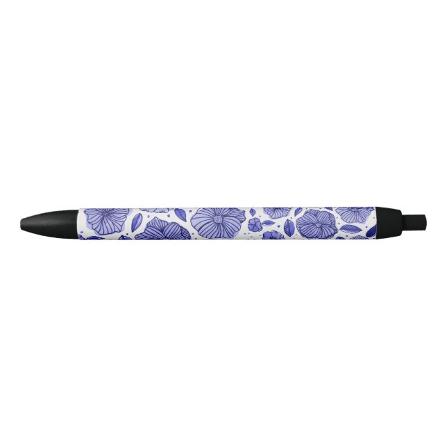 Aquarell und Blume - blaue Farbpalette Kugelschreiber (Vorderseite)