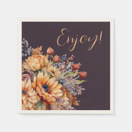 Aquarell und Blume Lila-genießen- Serviette