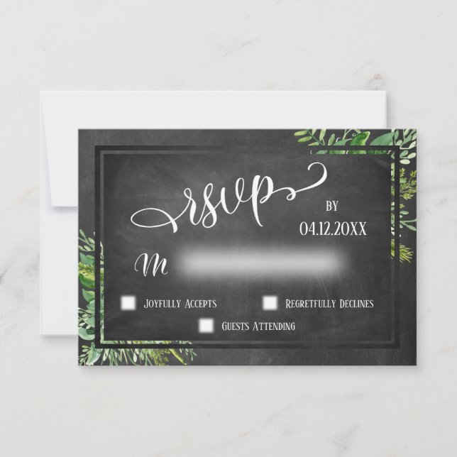 Aquarell und Chalkboard-UAWG RSVP Karte (Vorderseite)