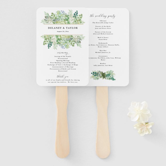 Aquarell und Foliage Border Fächer (Vorne und Hinten)