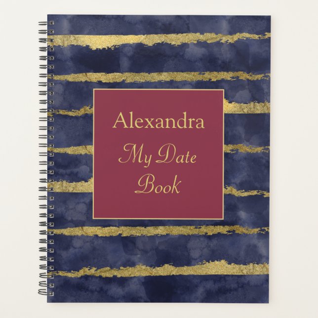 Aquarell und Gold Personalisiert Planer (Vorderseite)